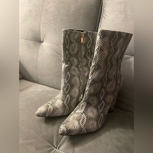 Snakeskin Print Boots